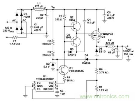 低壓降壓IC實現了簡單、經濟的偏置電源
