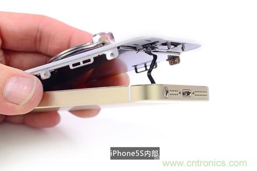 土豪金iPhone 5S拆解:內(nèi)部結(jié)構(gòu)升級(jí),維修難度增加