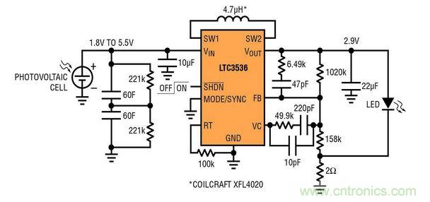 太陽能電池供電的 LED 驅動器電路設計