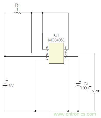 圖1:閃光燈標電路圖。