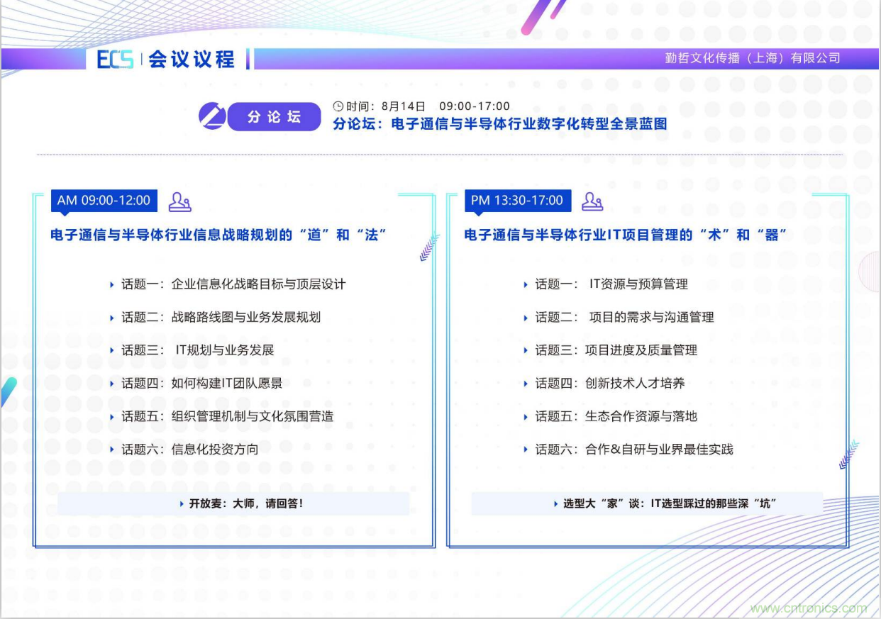 ECS 2020|第二屆中國電子通信與半導(dǎo)體CIO峰會(huì)正式啟動(dòng)! ECS 2020|第二屆中國電子通信與半導(dǎo)體CIO峰會(huì)正式啟動(dòng)!