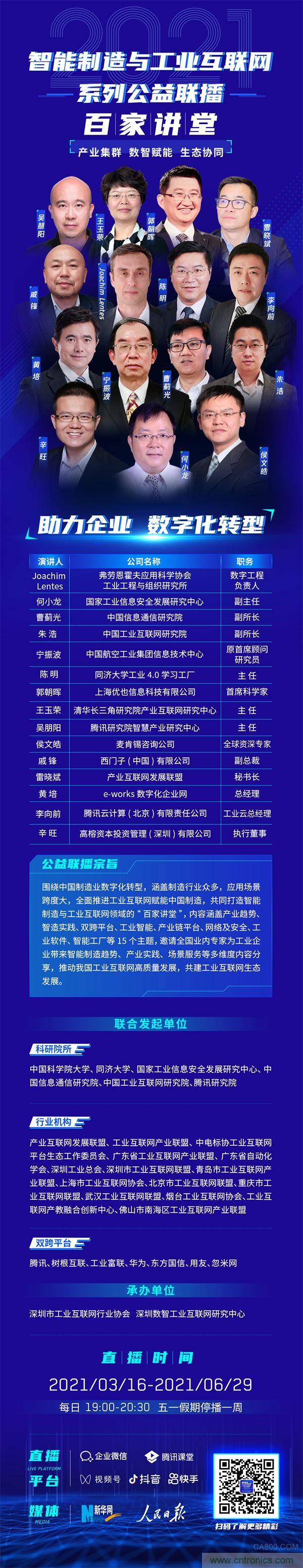 2021智能制造與工業互聯網系列公益聯播“百家講堂”將開啟 2021智能制造與工業互聯網系列公益聯播“百家講堂”將開啟