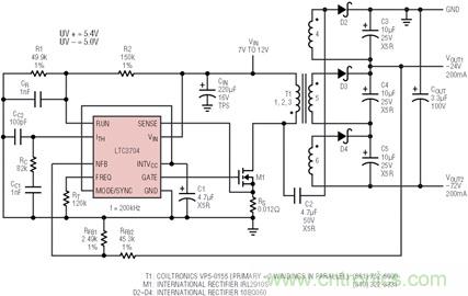 具有負反饋引腳和用于負輸出電源的高性能、單端控制器IC